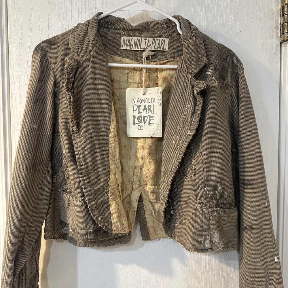 Magnolia Pearl Cropped Distressed Blazer